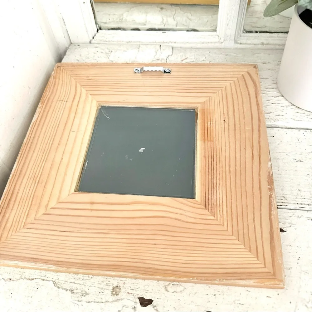 Blue Floral Square Wall Mirror